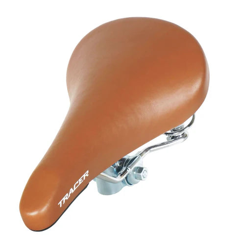 Tracer Bikes | Tracer SD-AF-7210-BRN Retro City Bike Saddle, Brown/Chrome, Coil Spring Base | Chico USA, Inc.