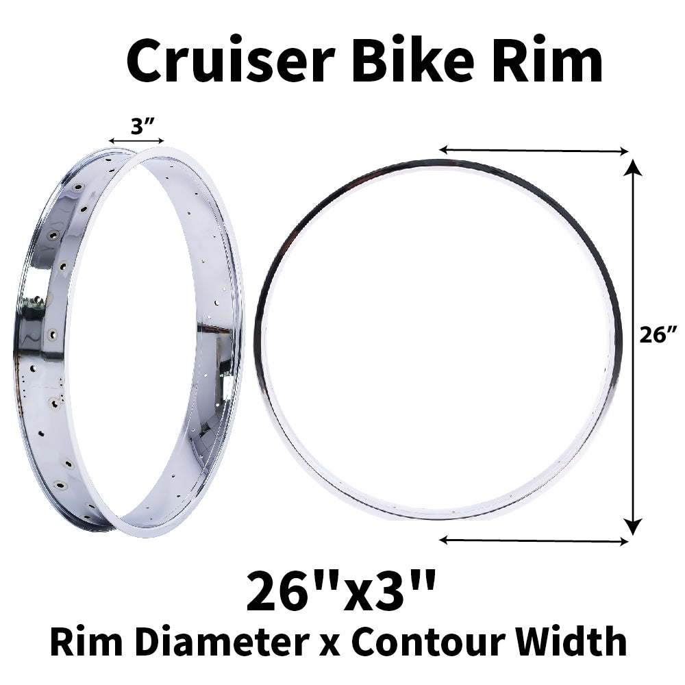 Chico RM-TR95G2636-CP 26"*3" 26"x4"x13Gx36H Mirror Chrome Fat Rims - Chico USA, Inc.