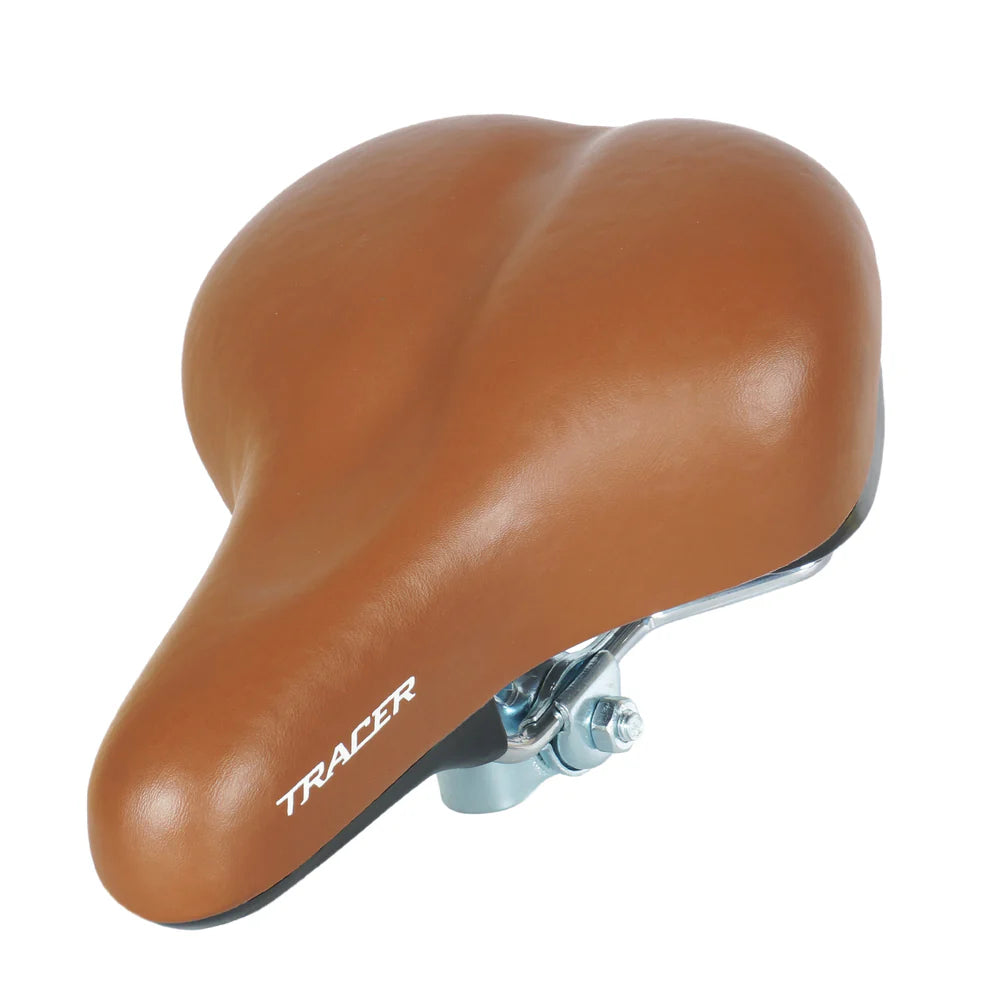 Tracer Bikes | Tracer AF-7024-BRN Retro City Bike Saddle with Coil Spring, Brown/Chrome | Chico USA, Inc.