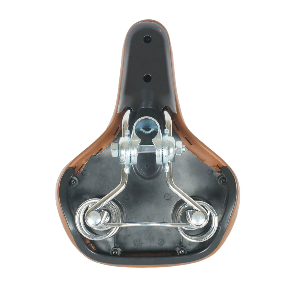 Tracer Bikes | Tracer AF-7024-BRN Retro City Bike Saddle with Coil Spring, Brown/Chrome | Chico USA, Inc.