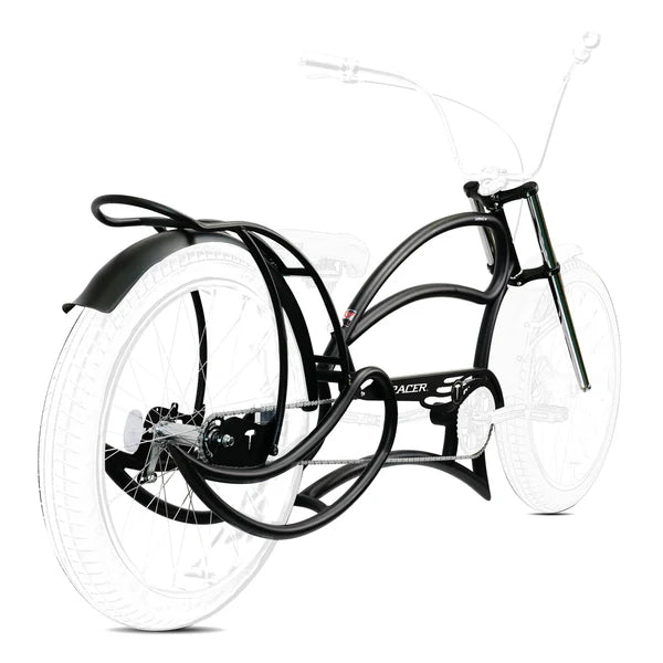 Tracer Bikes | Tracer FM-Leopard GT 26" Stretch Beach Cruiser Steel Frame with Triple Tree Fork and Guard, Accepts 26"x3.0, 4.0 Fat Tires | Chico USA, Inc.
