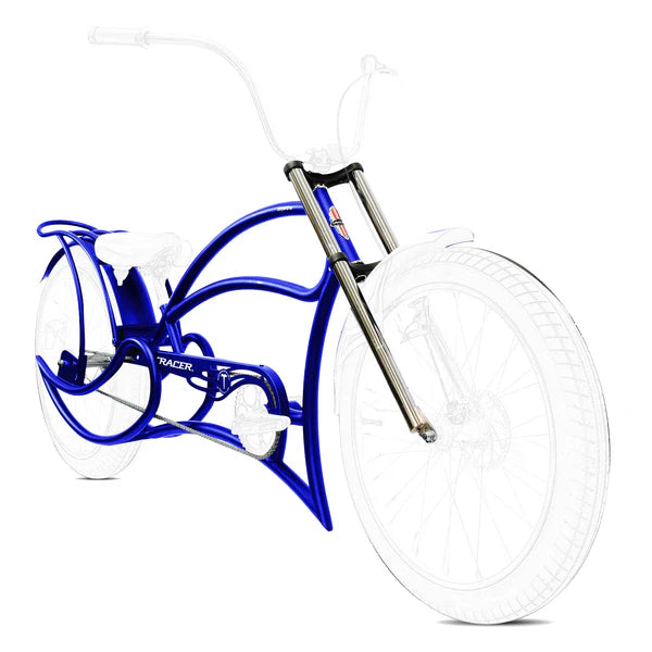 Tracer Bikes | Tracer FM-Leopard GT 26" Stretch Beach Cruiser Steel Frame with Triple Tree Fork and Guard, Accepts 26"x3.0, 4.0 Fat Tires | Chico USA, Inc.