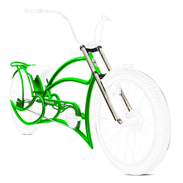 Tracer Bikes | Tracer FM-Leopard GT 26" Stretch Beach Cruiser Steel Frame with Triple Tree Fork and Guard, Accepts 26"x3.0, 4.0 Fat Tires | Chico USA, Inc.