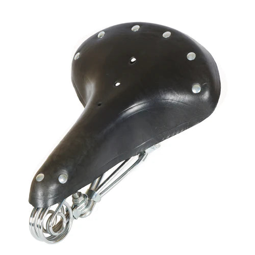 Tracer Bikes | Tracer SD-XDR5888-CP/BK Vintage Classic Genuine Leather Bike Saddle, Black/Chrome, Coil Spring Base | Chico USA, Inc.