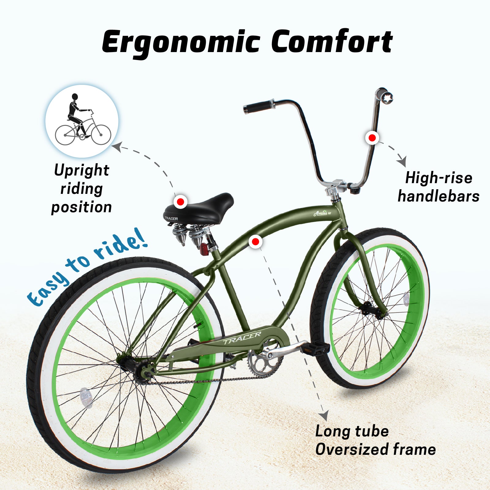 Tracer Avalon GT 29" Beach Cruiser Bike - 7-Speed & Single Speed - Chico USA, Inc.