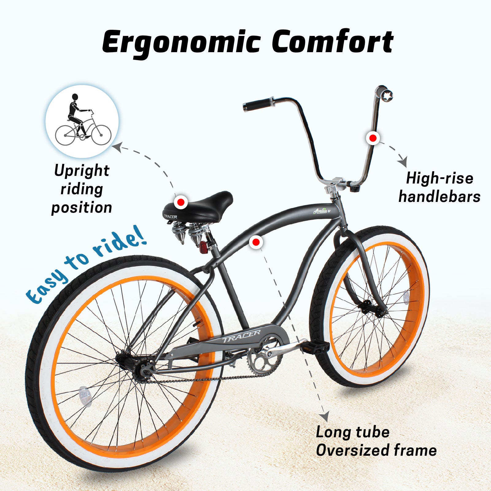 Tracer Avalon GT 29" Beach Cruiser Bike - 7-Speed & Single Speed - Chico USA, Inc.
