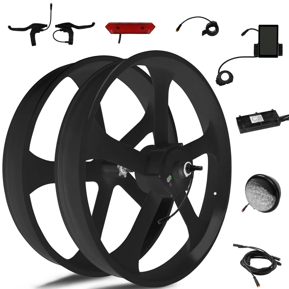 Tracer Bikes | Tracer WH-EDS-A4248800 E-Bike Wheel Set with 800W 48V Motor, Disc Brake Compatible, Black & White | Chico USA, Inc.