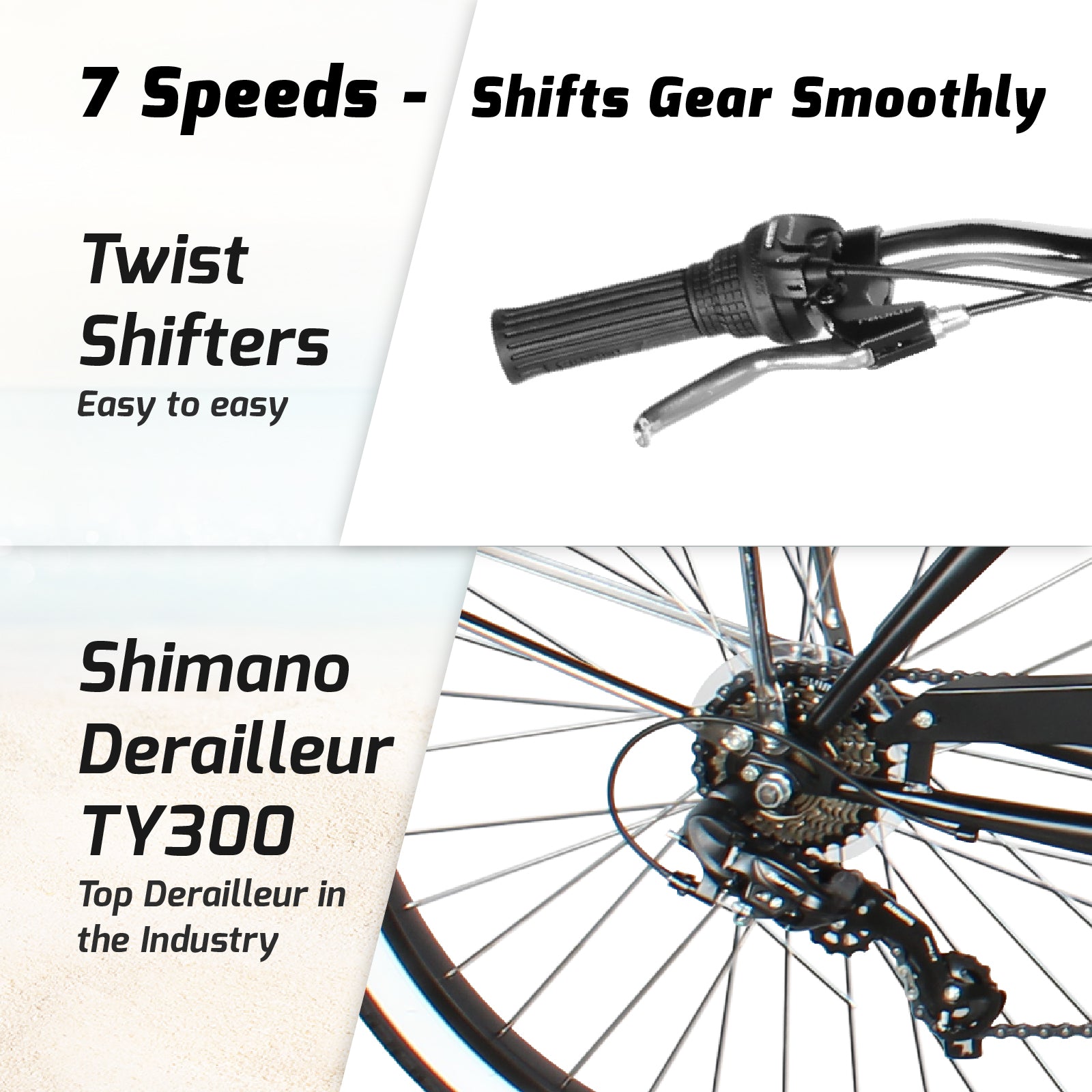 Tracer TAHA 26" Men's Beach Cruiser with Shimano 7-Speed, V-Brake, Alloy Rims - Chico USA, Inc.