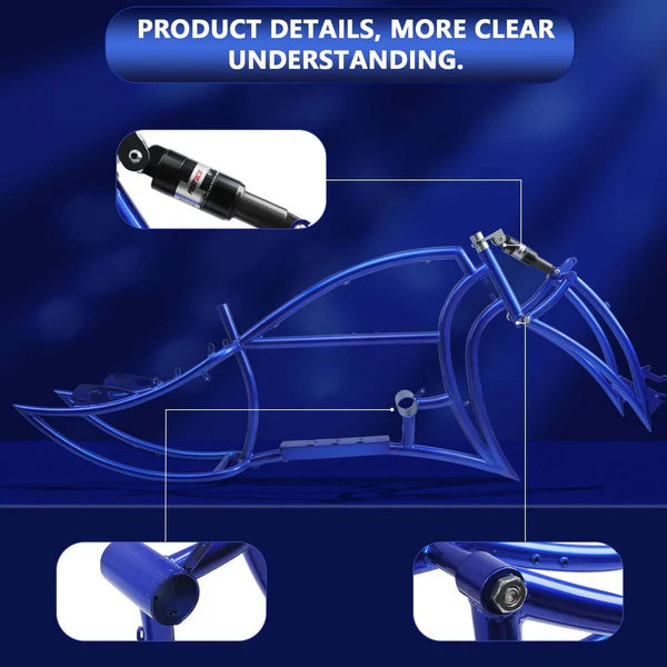 Tracer Bikes | TRACER Signature Pro 26'' Chopper Cruiser Electric Bike Frame, Accepts 26"x 3.0, 4.0 Fat Tires | Chico USA, Inc.