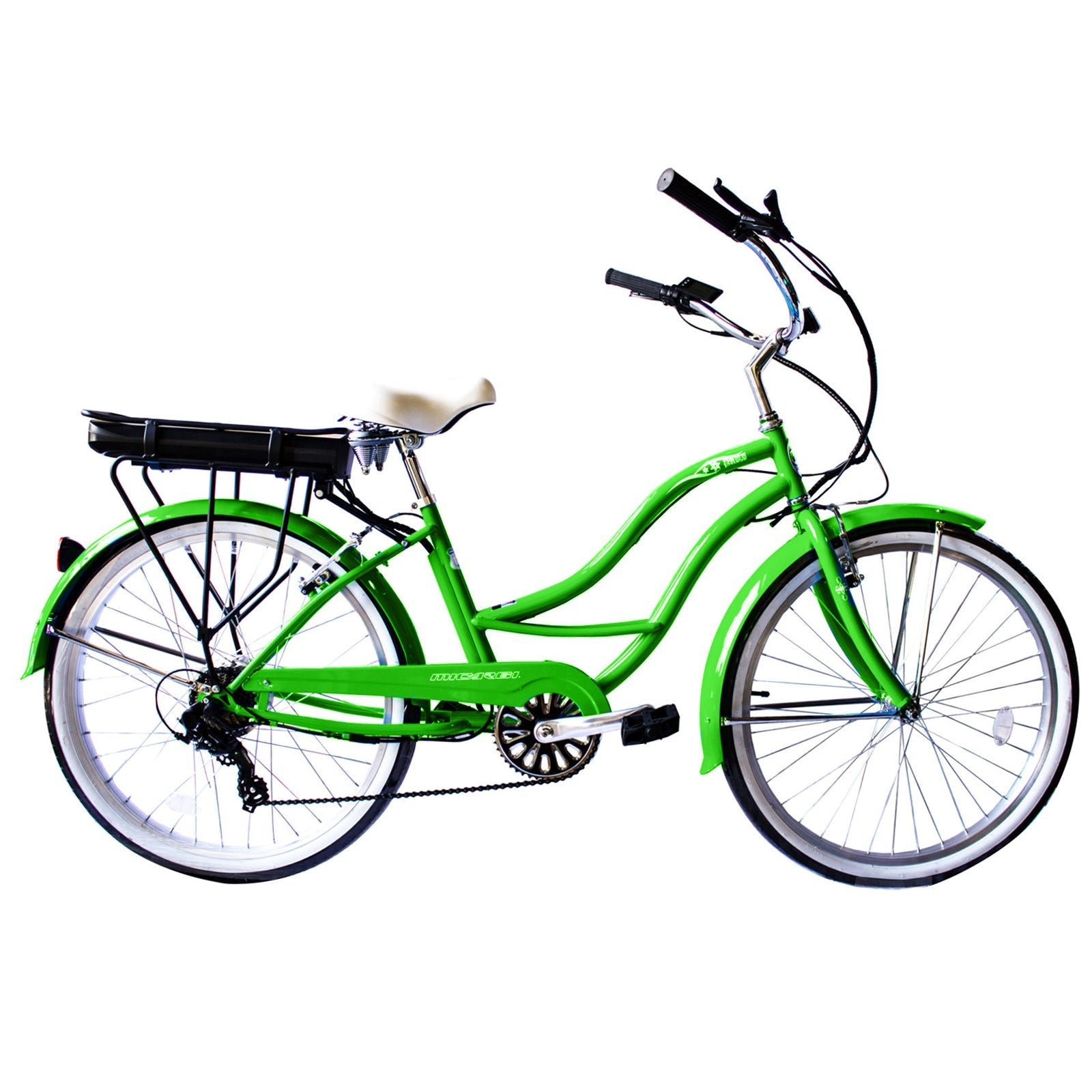 Tracer Bikes | Micargi Bali Electric Beach Cruiser, 7-Speed Pedal Assist, 350W Motor, Samsung Battery | Chico USA, Inc.