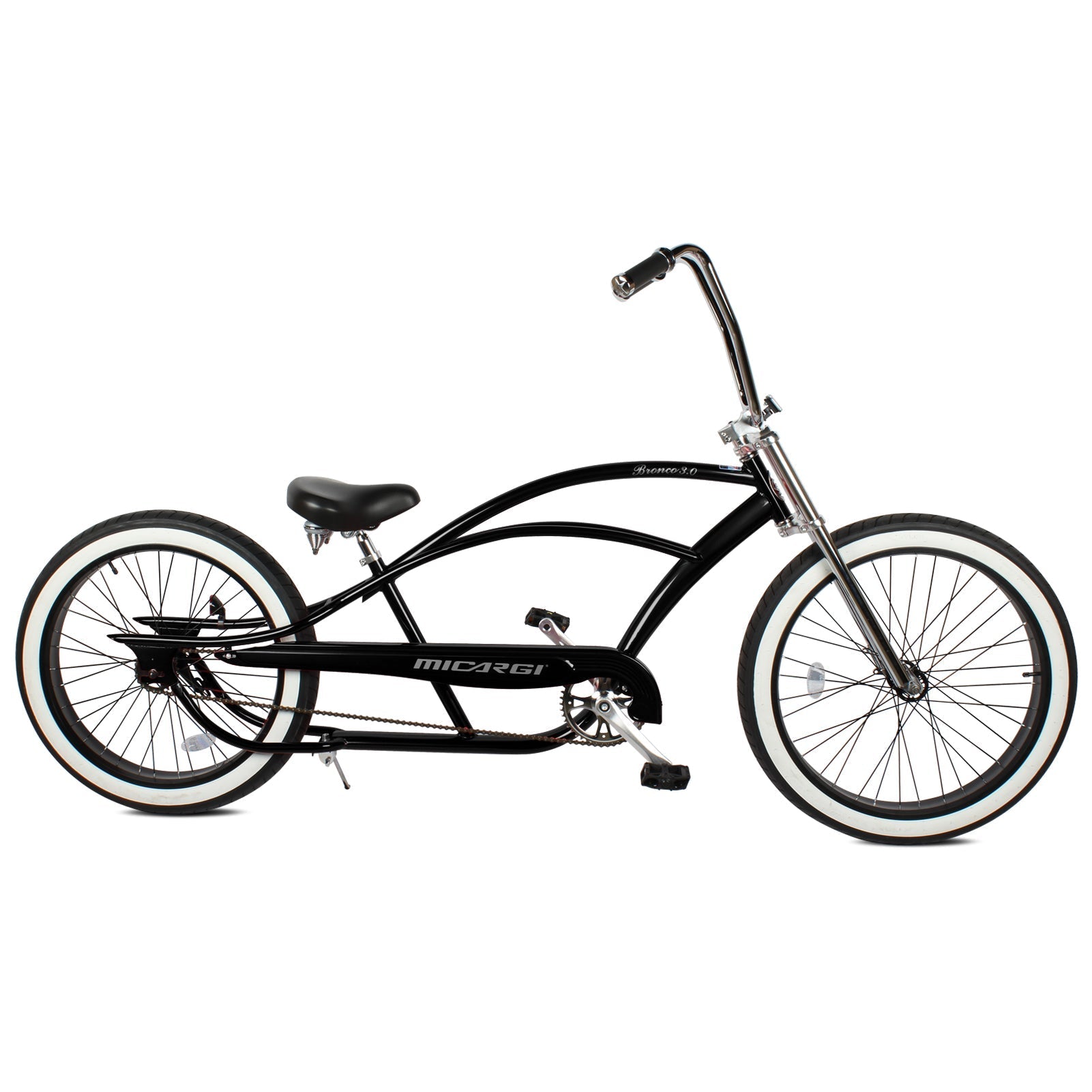 Tracer Bikes | Micargi Bronco 3.0 29'' Stretch Beach Cruiser Bike, Single Speed, Hi-Ten Steel Frame | Chico USA, Inc.