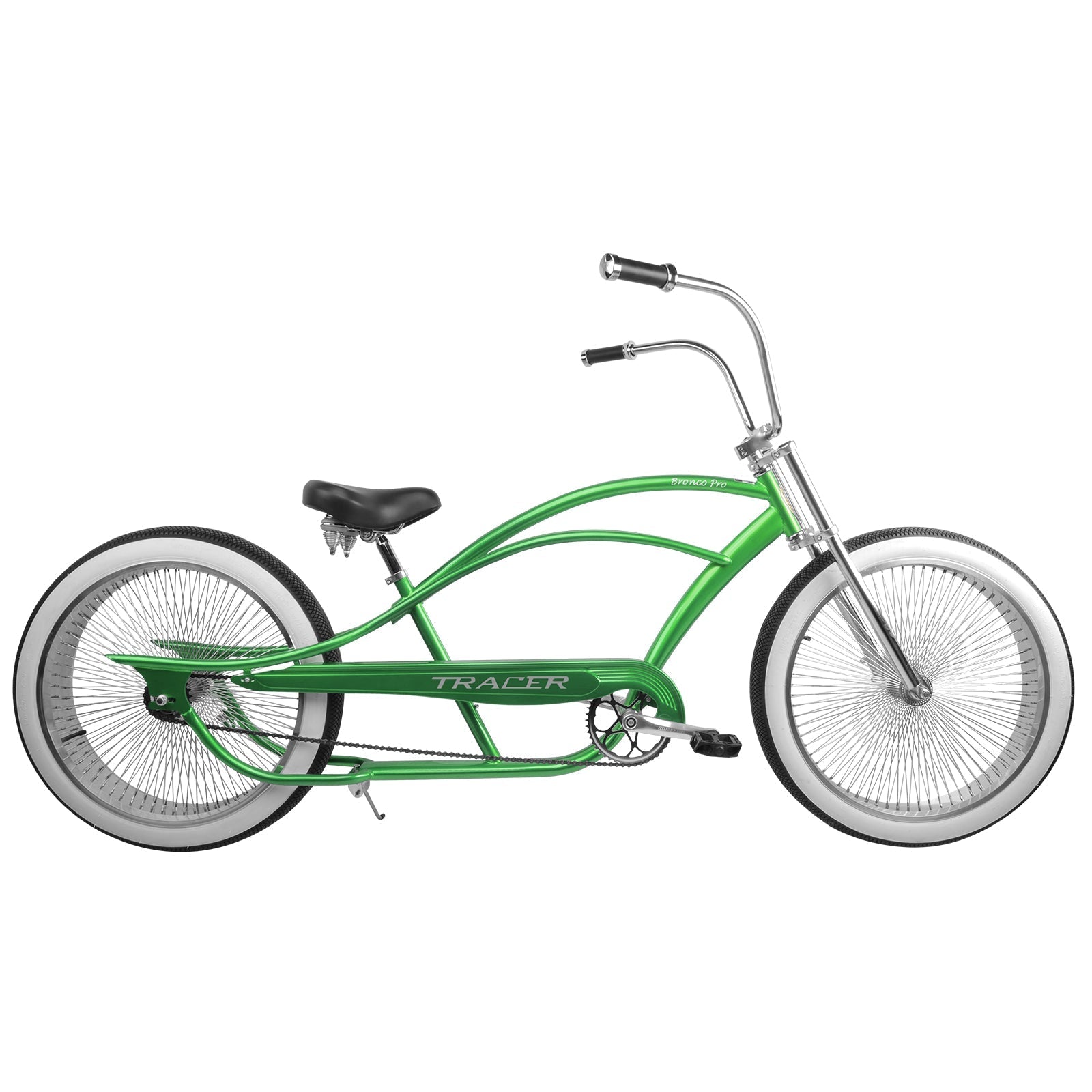 Tracer Bikes | Micargi Bronco Pro 26" Stretch Cruiser Bike, Hi-Ten Steel Frame, Single Speed | Chico USA, Inc.