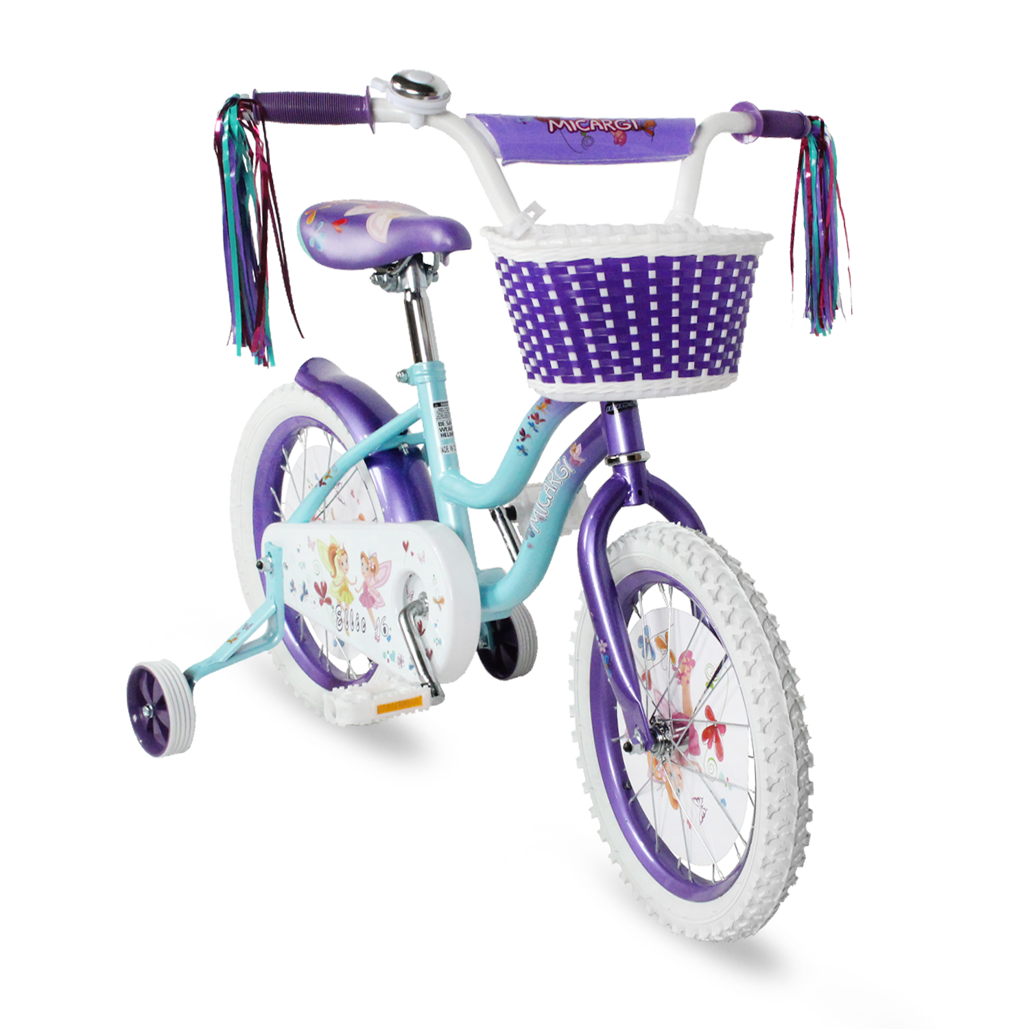 Tracer Bikes | Micargi Ellie Kids Bike, Boys and Girls Freestyle Bicycle, 16" with Training Wheels, 20" with Kickstand | Chico USA, Inc.