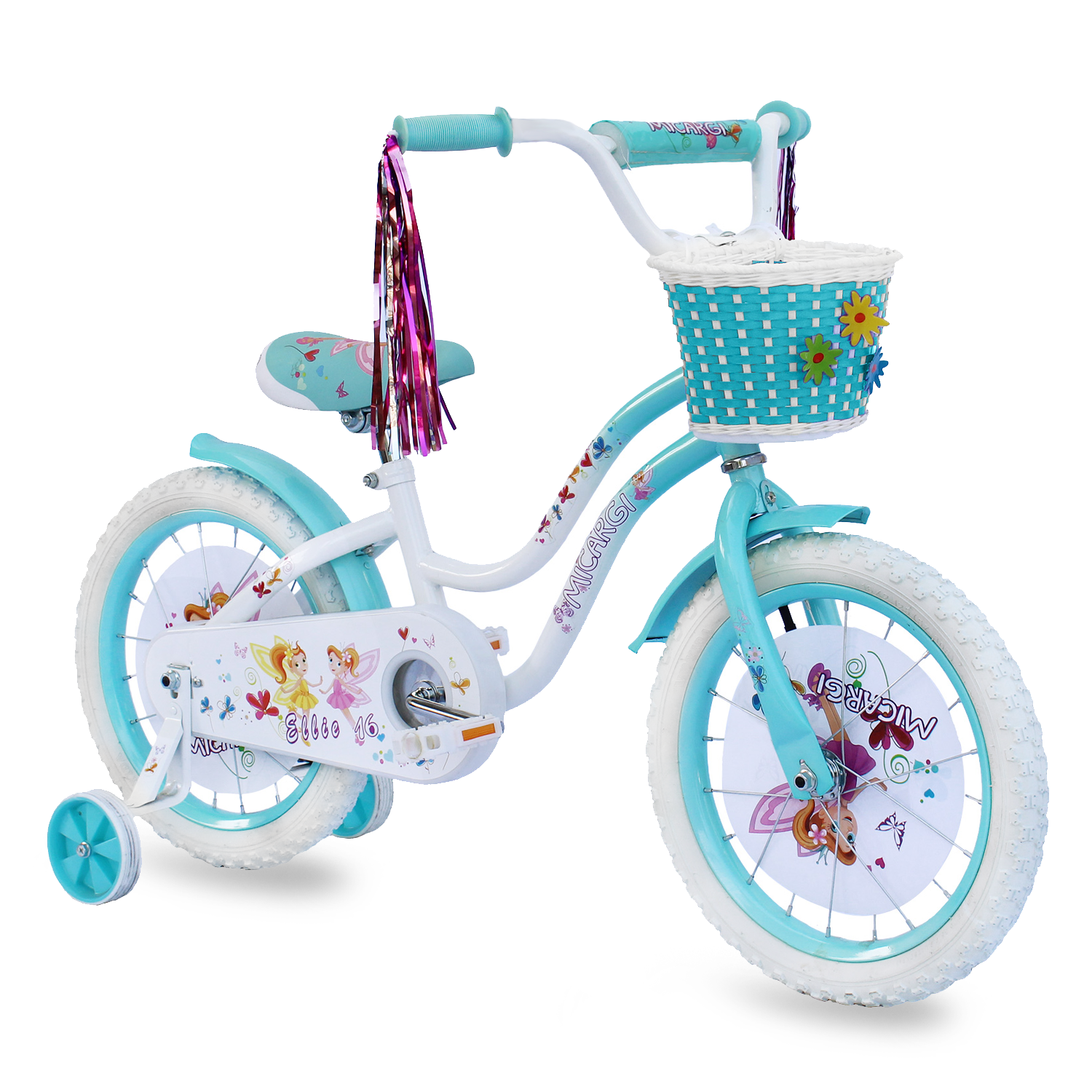 Tracer Bikes | Micargi Ellie Kids Bike, Boys and Girls Freestyle Bicycle, 16" with Training Wheels, 20" with Kickstand | Chico USA, Inc.