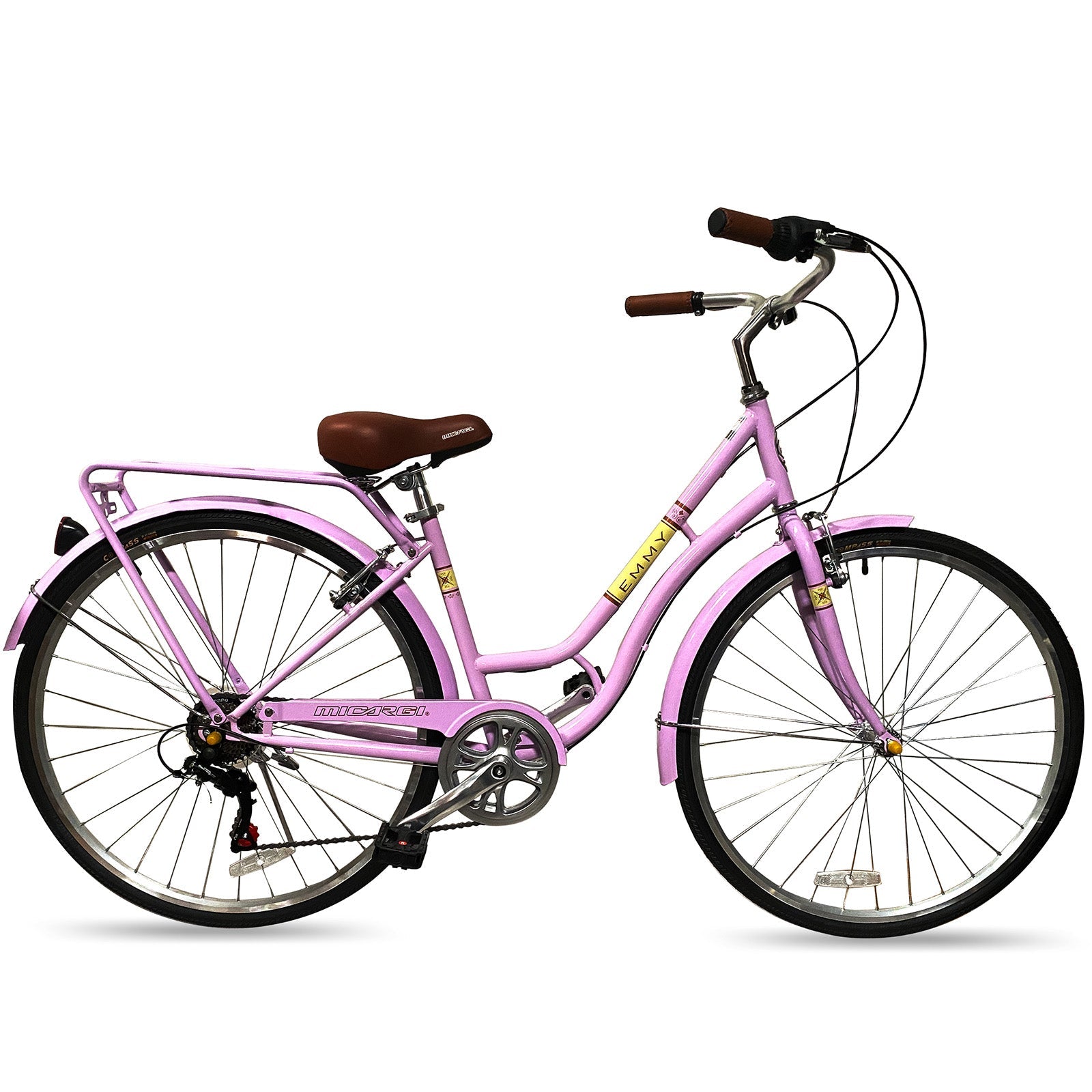 Tracer Bikes | Micargi EMMY V7 Step-Thru City Bike, 7-Speed, Hi-Ten Steel Frame | Chico USA, Inc.