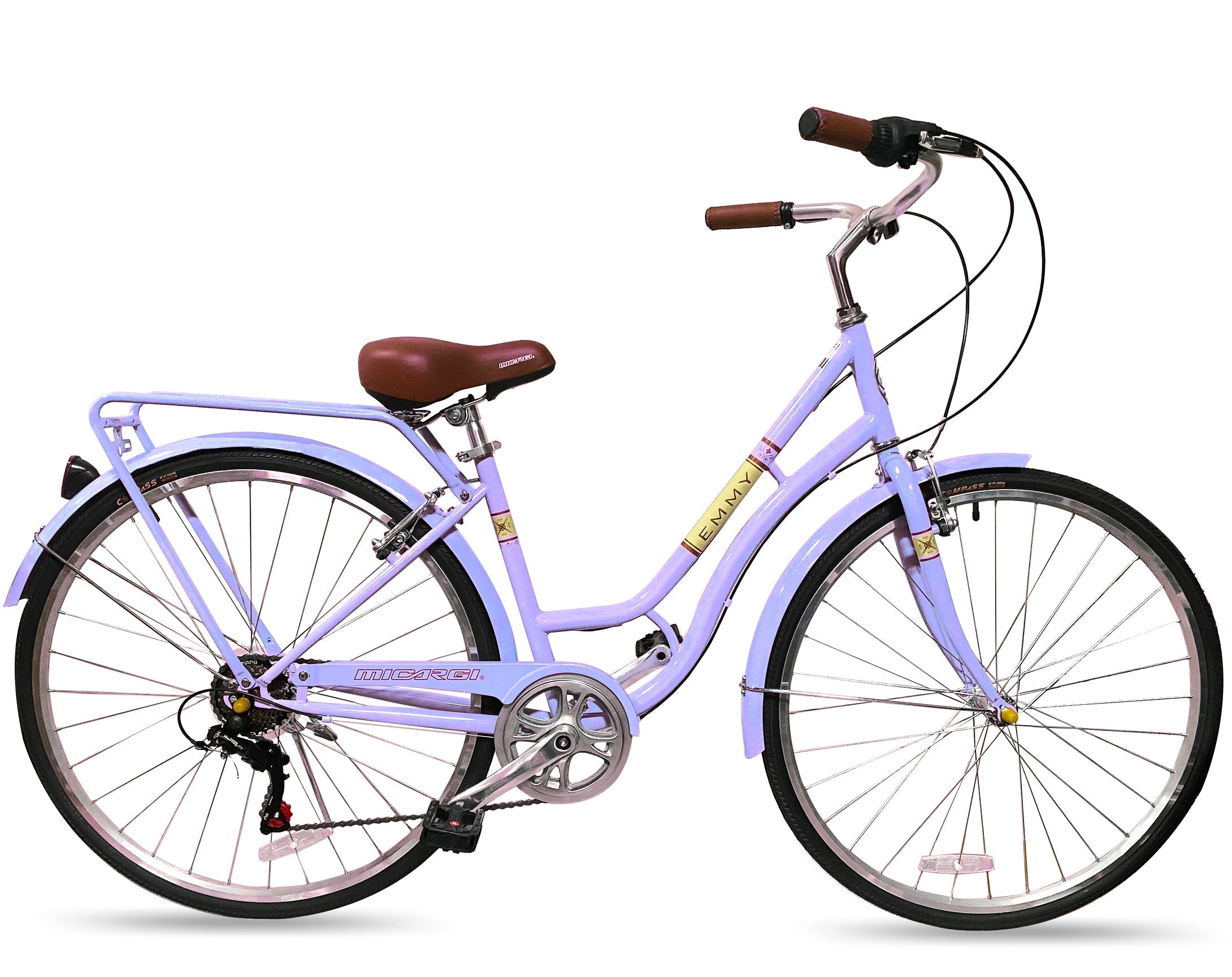 Tracer Bikes | Micargi EMMY V7 Step-Thru City Bike, 7-Speed, Hi-Ten Steel Frame | Chico USA, Inc.