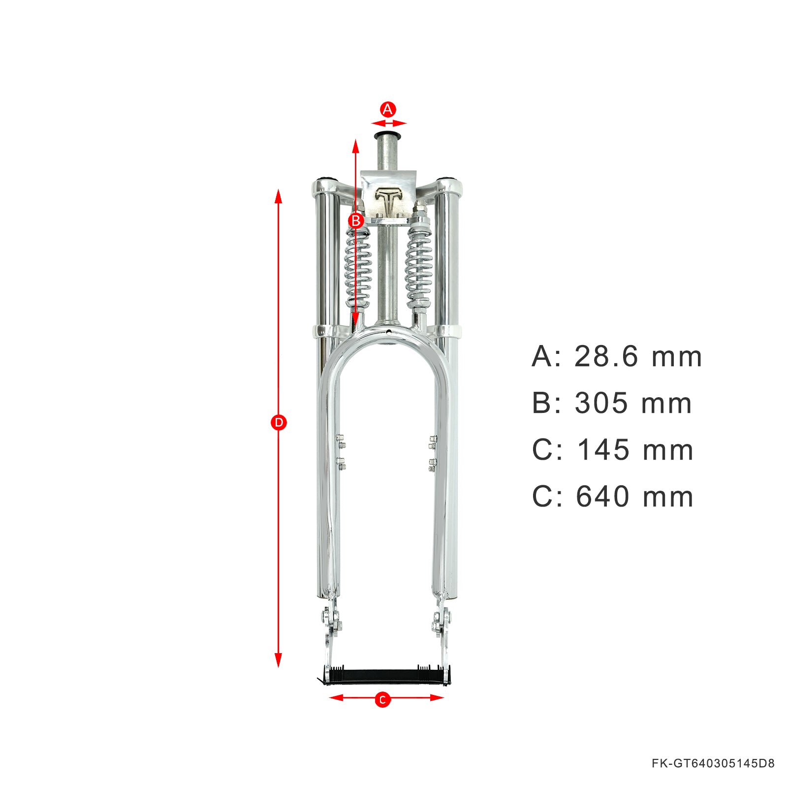 Tracer Bikes | Micargi FK-GT640305145D8 26" Over and Under Dual Spring Classical Fork for Disc Brake | Chico USA, Inc.