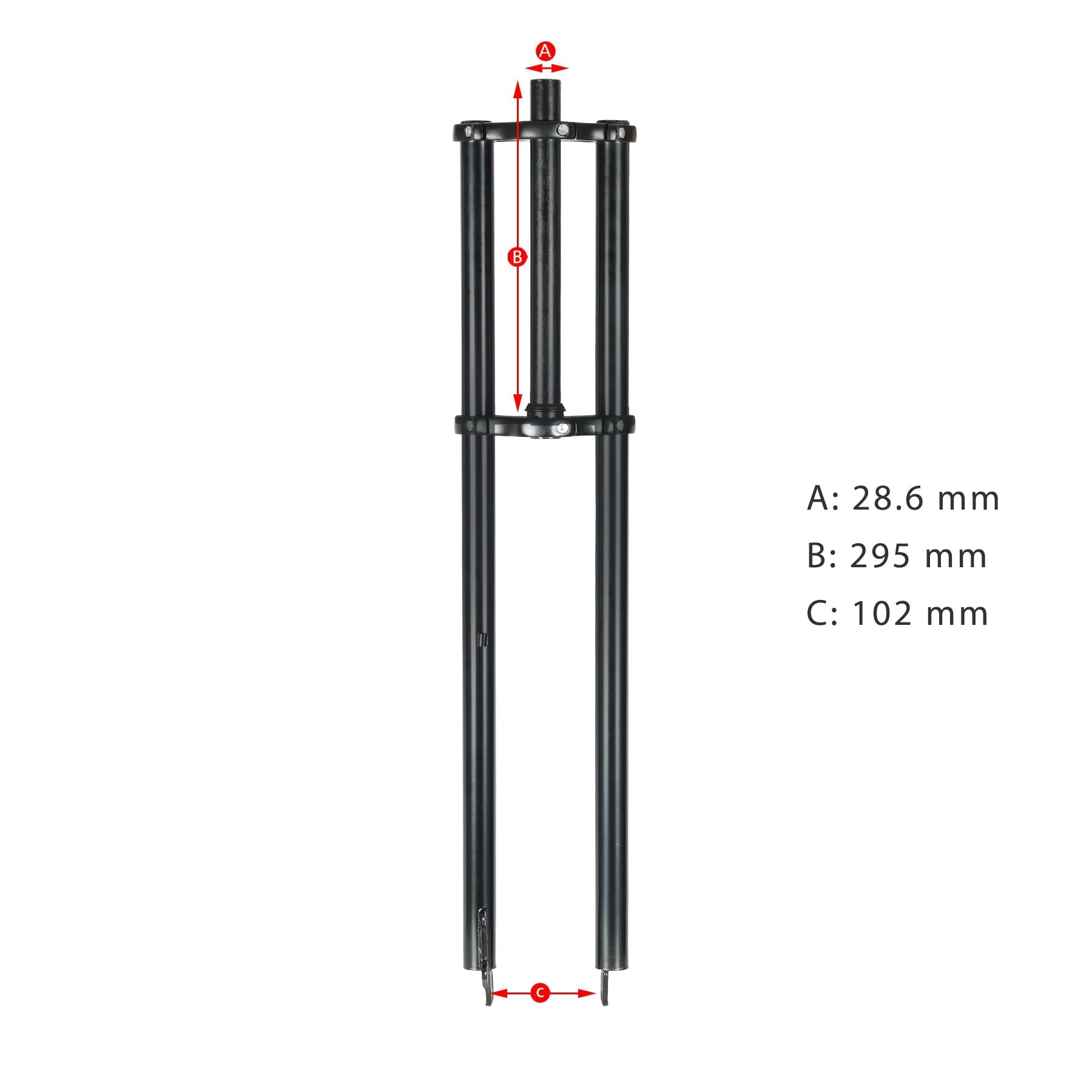 Tracer Bikes | Micargi FK-TP80300102D Triple Tree Fork with Disc Brake, 25.4mm Steerer, Adjustable Fork Leg | Chico USA, Inc.