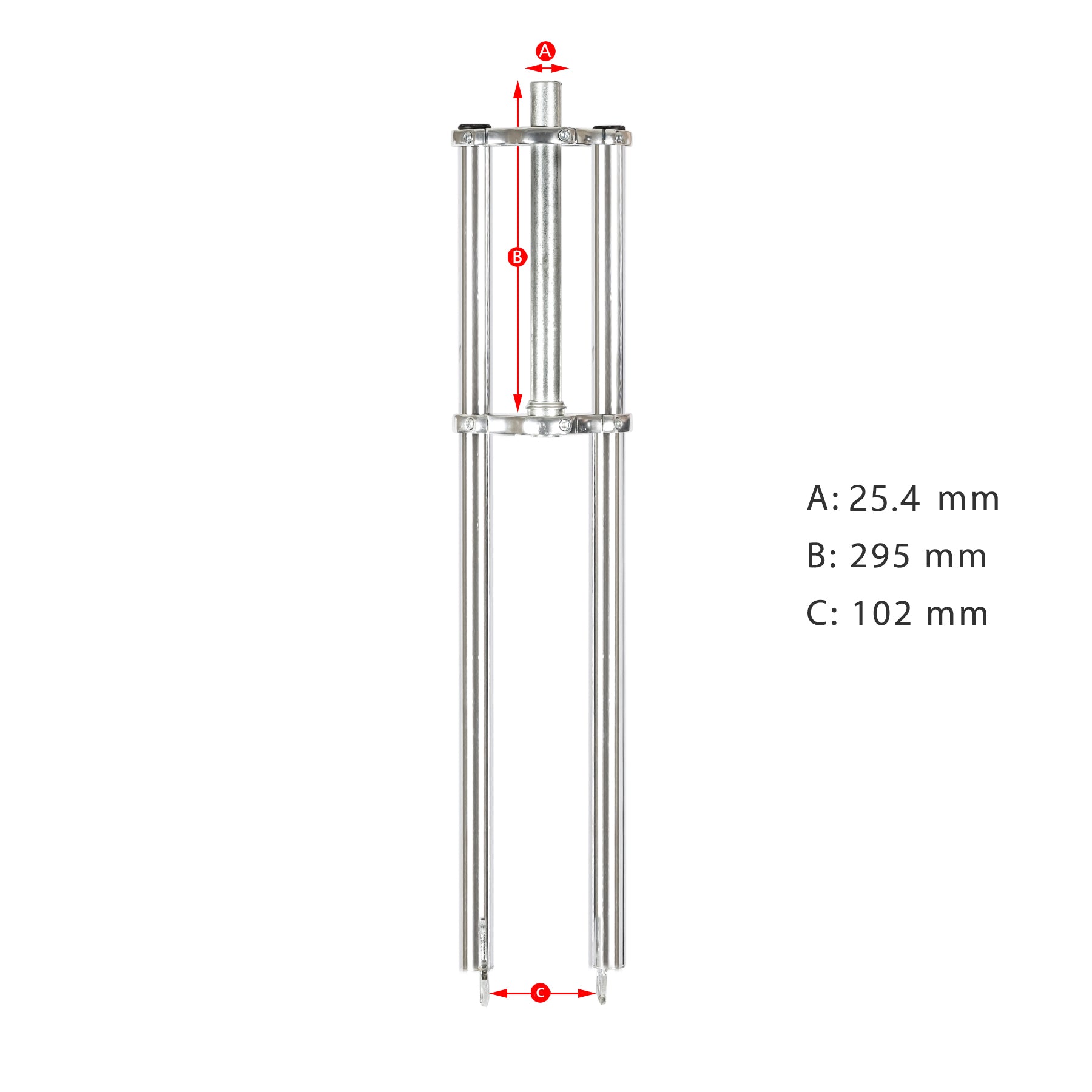 Tracer Bikes | Micargi FK-TP80300102D Triple Tree Fork, 25.4mm Steerer Diameter, Disc Brake Compatible | Chico USA, Inc.