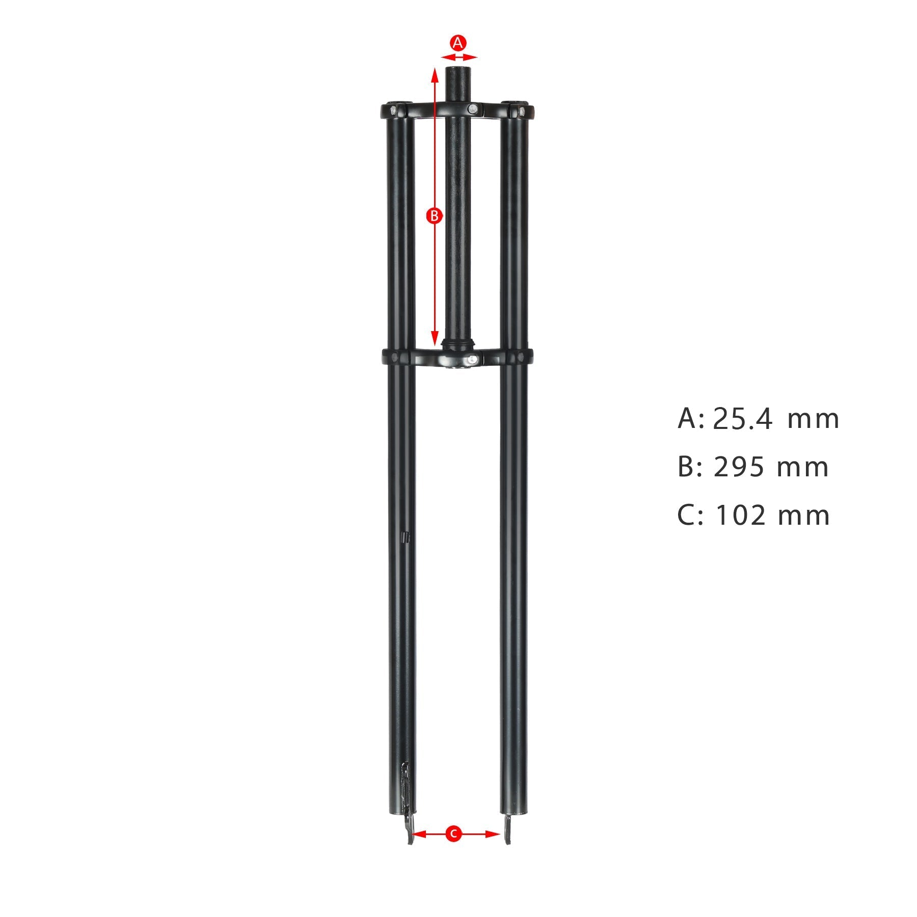 Tracer Bikes | Micargi FK-TP80300102D Triple Tree Fork, 25.4mm Steerer Diameter, Disc Brake Compatible | Chico USA, Inc.