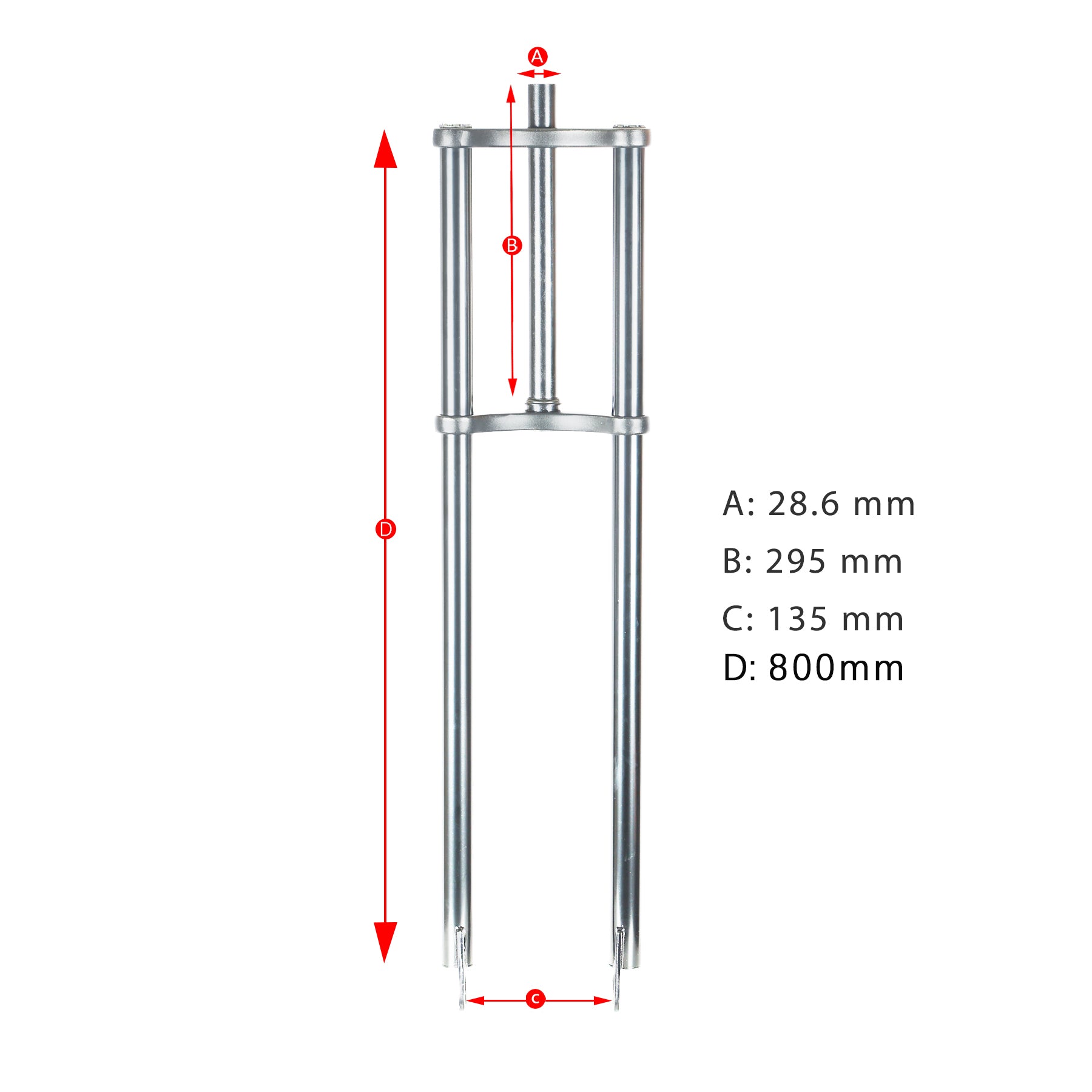 Tracer Bikes | Micargi FK-TP80305135D8 Triple Tree Fork for 4.0 Tire with Disc Brake Compatibility | Chico USA, Inc.