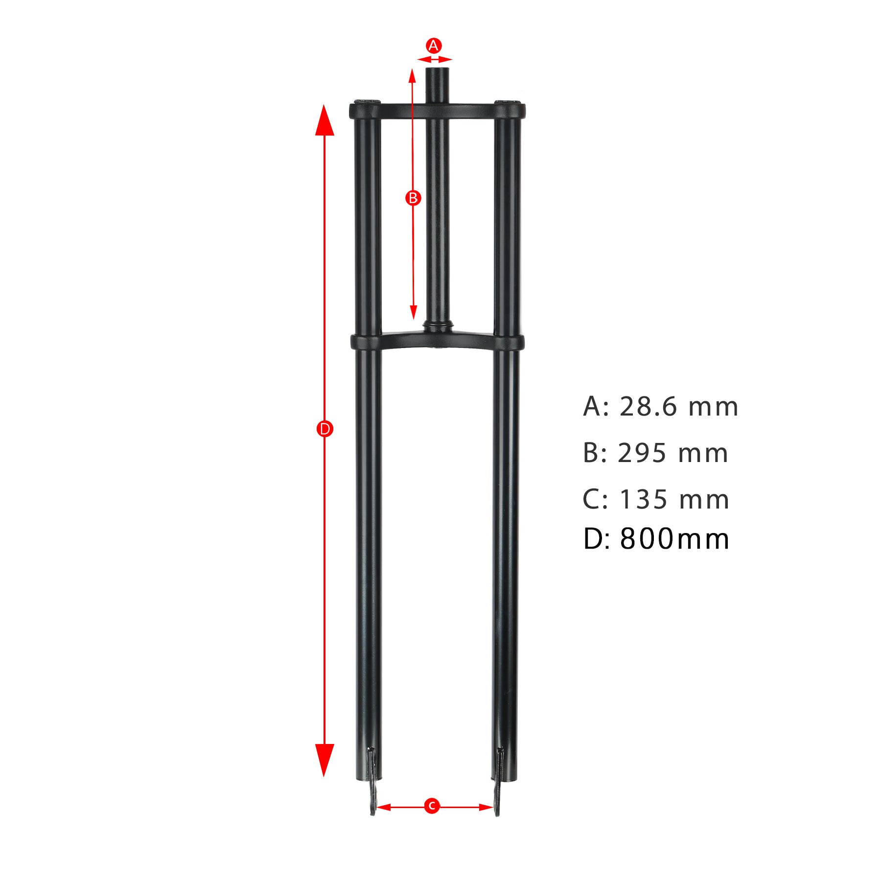 Tracer Bikes | Micargi FK-TP80305135D8 Triple Tree Fork for 4.0 Tire with Disc Brake Compatibility | Chico USA, Inc.