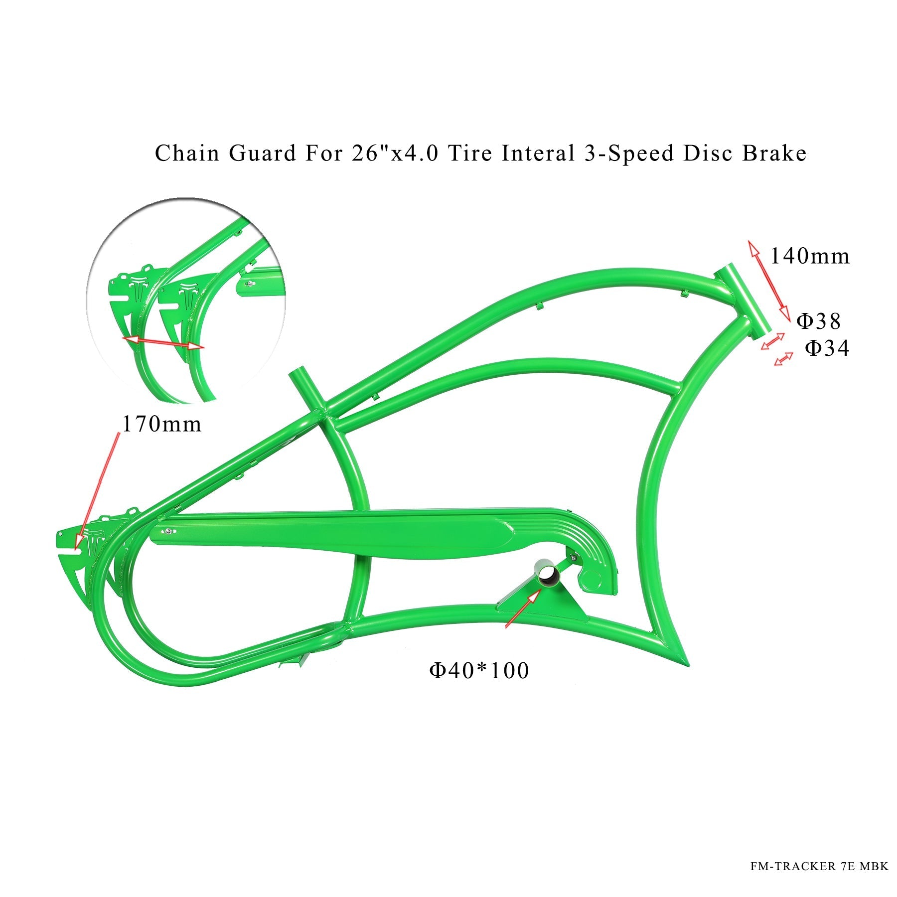 Tracer Bikes | Micargi Harman 3D 26" Stretch Cruiser Steel Bike Frame with Disc Brake and Internal 3-Speed | Chico USA, Inc.