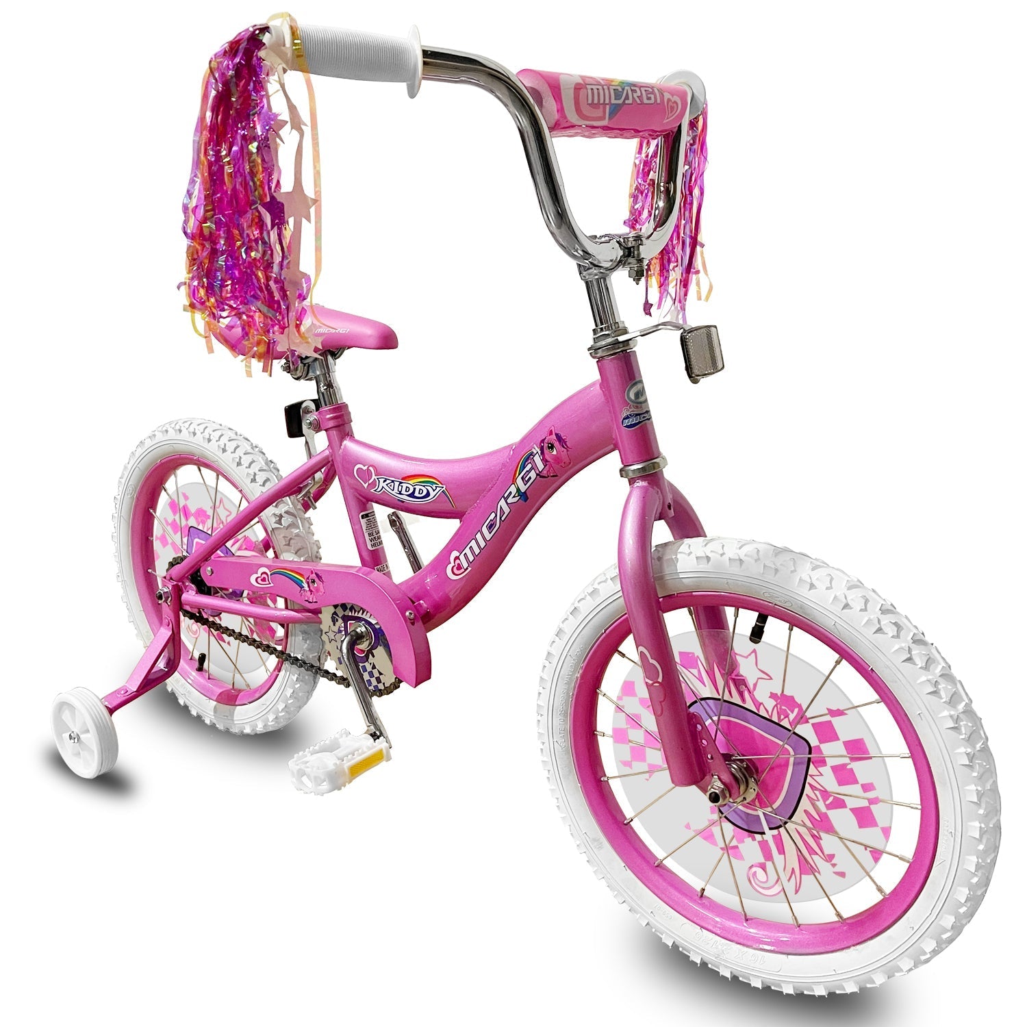 Tracer Bikes | Micargi Kiddy 16" Kids Bike, BMX S-Type Frame, Coaster Brake, with Training Wheels, Multiple Colors | Chico USA, Inc.