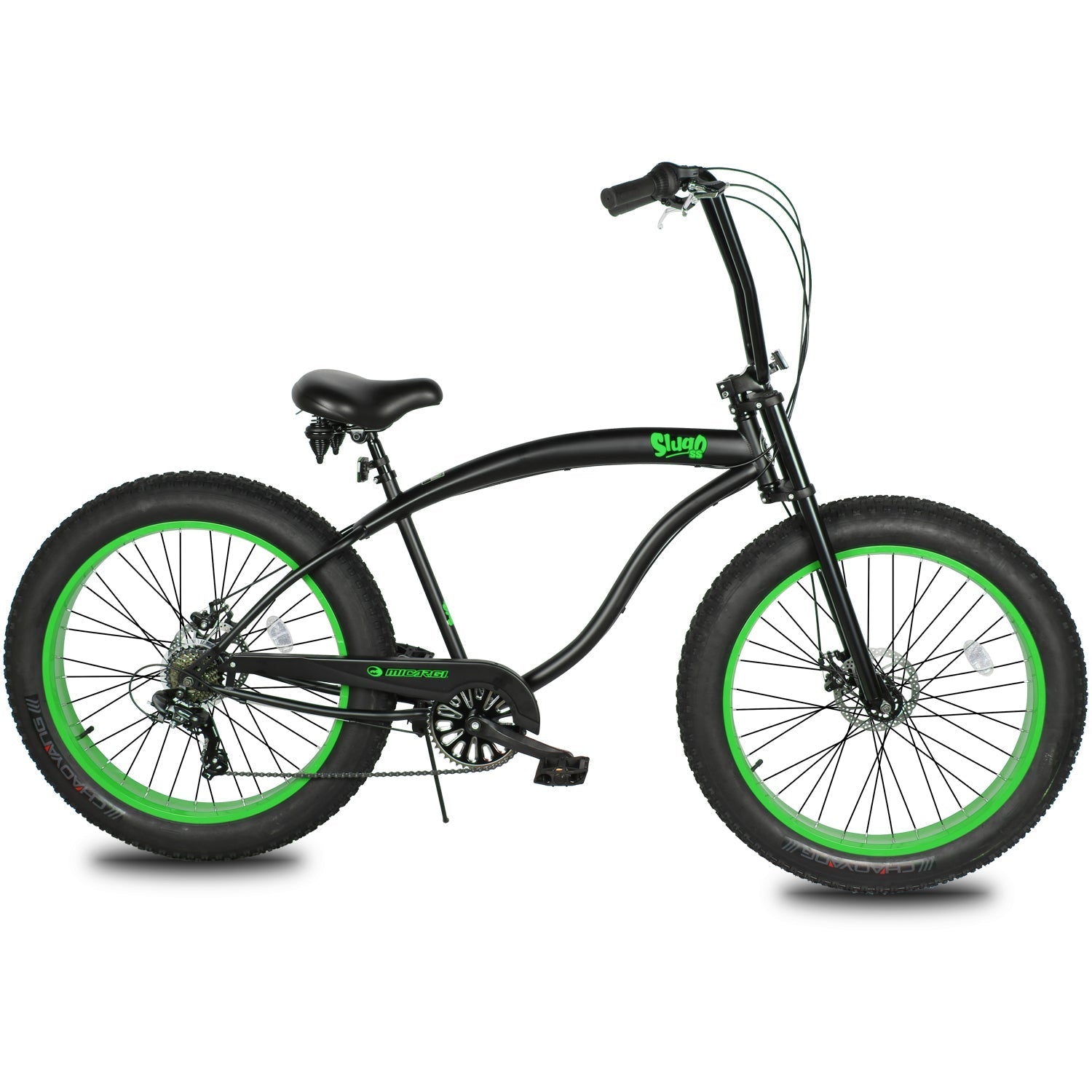 Tracer Bikes | Micargi Slugo SS 26" Beach Cruiser Bike with Shimano 7-Speed Disc Brakes and FAT Tires | Chico USA, Inc.