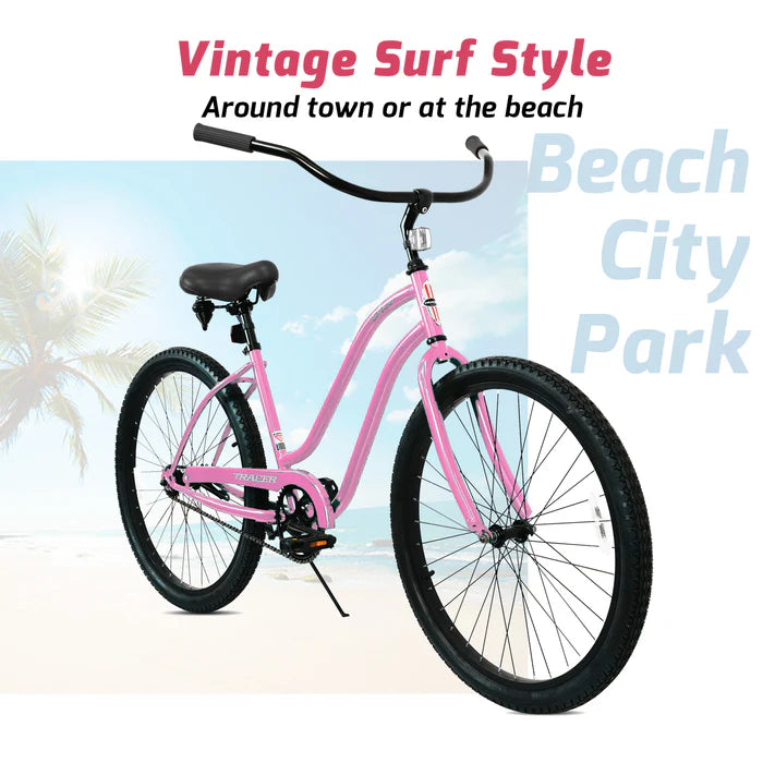 Tracer Bikes | Tracer ACE 26" Female Beach Cruiser with Coaster Brake and Black Spokes in Various Colors | Chico USA, Inc.