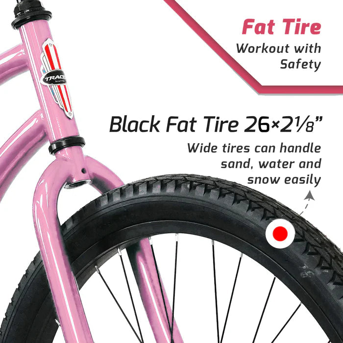 Tracer Bikes | Tracer ACE 26" Female Beach Cruiser with Coaster Brake and Black Spokes in Various Colors | Chico USA, Inc.