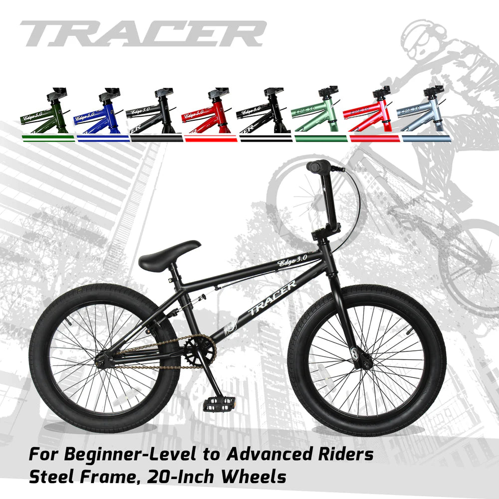 Tracer Bikes | Tracer Edge Freestyle 3.0 BMX Bike for Kids, Adults, and Beginners, 20-Inch Wheels | Chico USA, Inc.