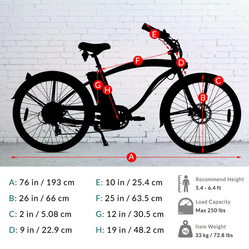 Tracer Bikes | Tracer OMEGA 26" 7-Speed Electric Beach Cruiser Bike for Men | Chico USA, Inc.