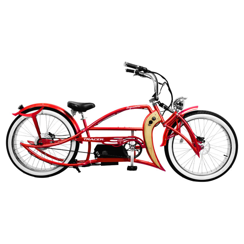 Tracer Bikes | Tracer Signature Pro 26" 800W Chopper Cruiser Electric Bike with Cigarette Lighter & USB Charging Port | Chico USA, Inc.