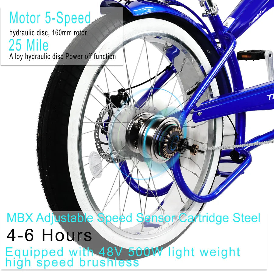 Tracer Bikes | Tracer Twenty5 GT 500W 26" CRUISER E-BIKE | Chico USA, Inc.