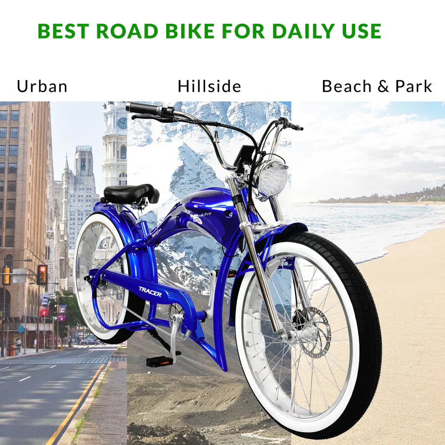 Tracer Bikes | Tracer Twenty5 GT 500W 26" CRUISER E-BIKE | Chico USA, Inc.