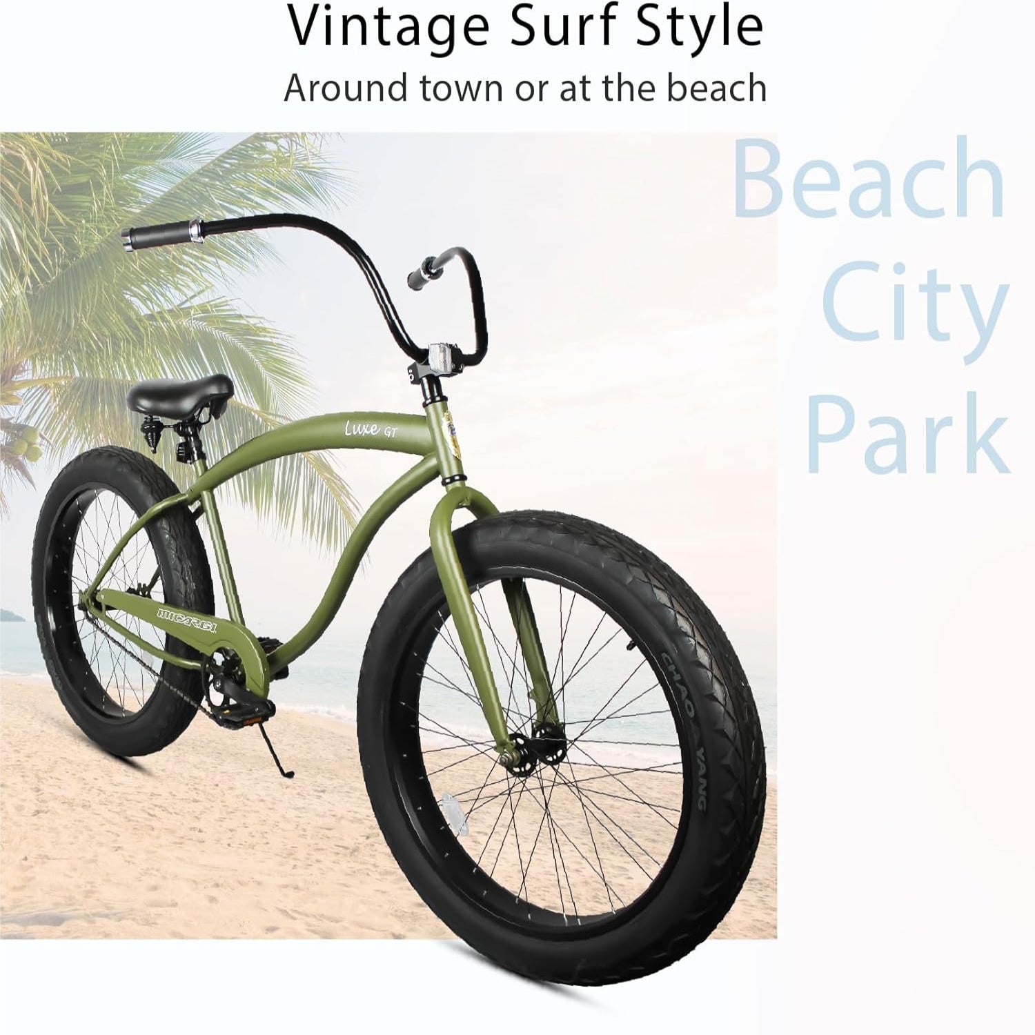 Micargi Luxe GT 26" 7-Speed Comfort Cruiser with Fat Tires - Chico USA, Inc.