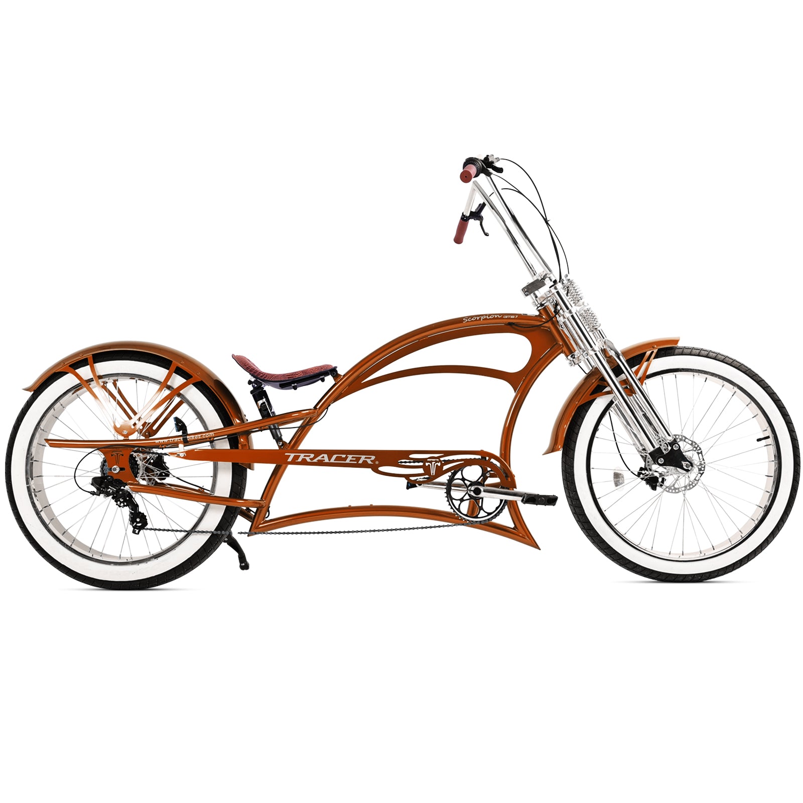 Scorpion GTS 7Speed Stretch Chopper Cruiser Bike - Chico USA, Inc.