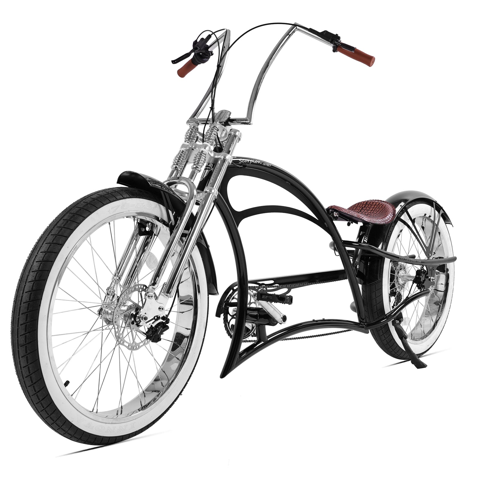Scorpion GTS 7Speed Stretch Chopper Cruiser Bike - Chico USA, Inc.