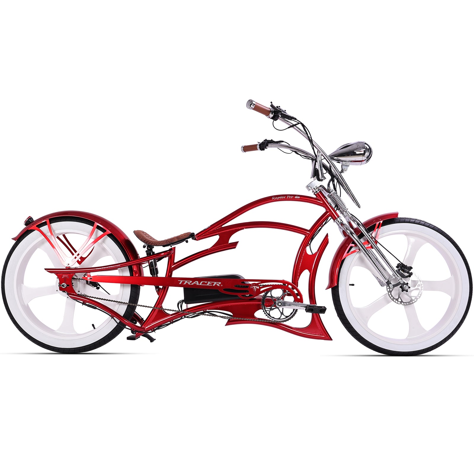 Tracer Raptor Pro DS 800W Chopper Style Stretch Cruiser Bike - Chico USA, Inc.
