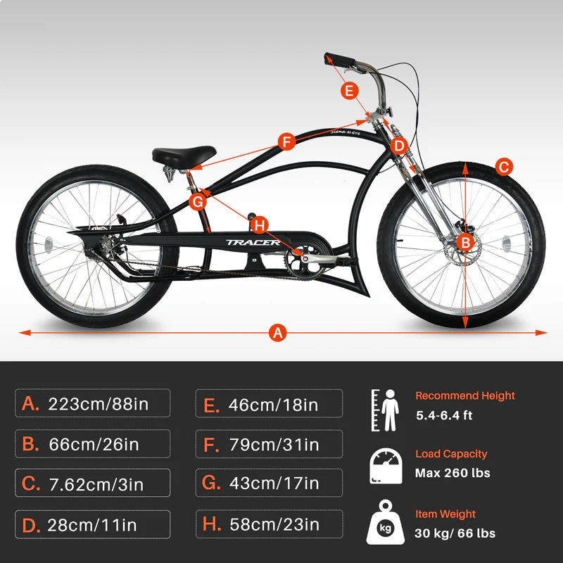 Tracer Bikes | Tracer SIENA GTS 3i Internal 3-Speed Classical Stretch Beach Cruiser Bike with Shifting Rod, Brakes, and Suspension Spring System | Chico USA, Inc.