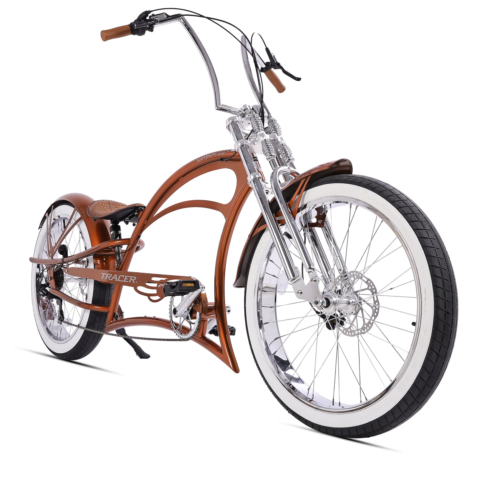 Scorpion GTS 7Speed Stretch Chopper Cruiser Bike - Chico USA, Inc.