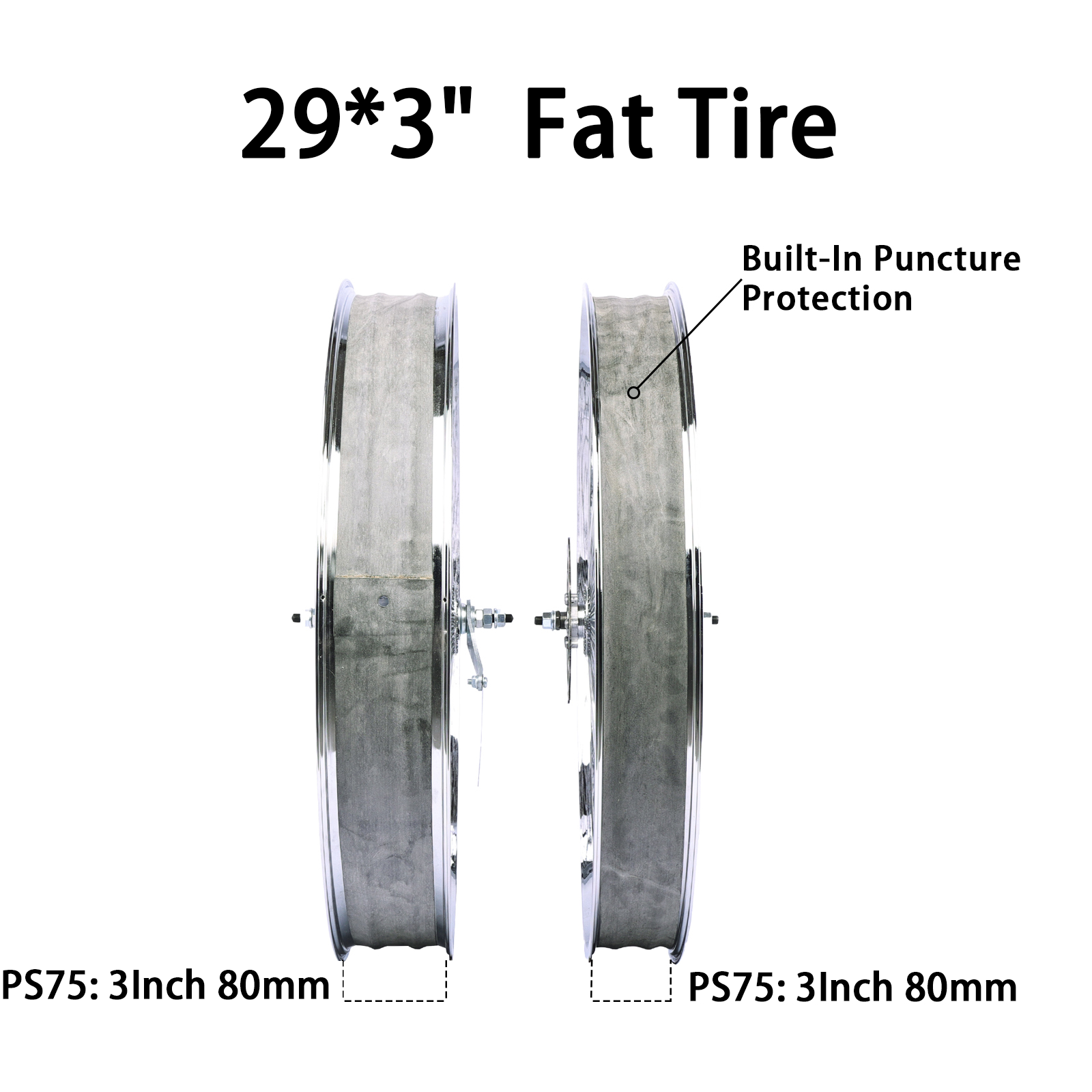 Chico WH-TH7529140C-CP Bicycle Coaster Brake Chrome Alloy Wheel Set for 29in 3in wide - Chico USA, Inc.