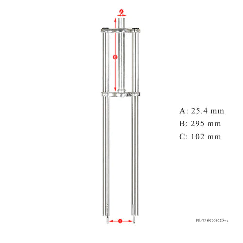 Tracer Bikes | Tracer FK-TP80300102D Triple Tree Fork, 1" Steerer for Disc Brake, Fits 2.125 Tire, Black/Chrome | Chico USA, Inc.