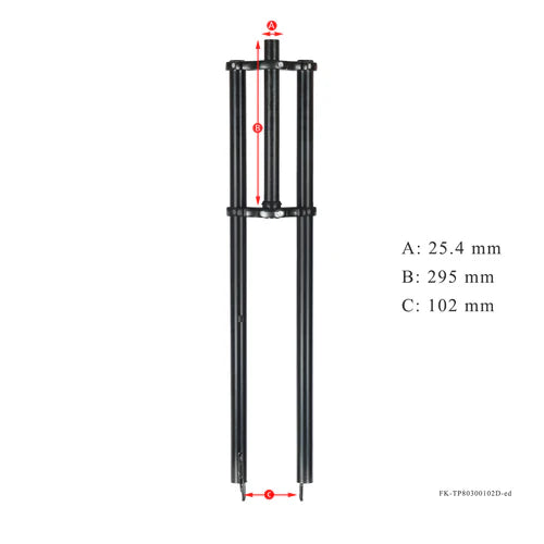 Tracer Bikes | Tracer FK-TP80300102D Triple Tree Fork, 1" Steerer for Disc Brake, Fits 2.125 Tire, Black/Chrome | Chico USA, Inc.