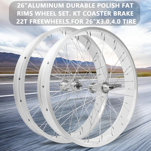 Tracer Bikes | Tracer WH-T752636C 26" Single-Speed Fat Tire Wheel Set with Coaster Brake and Disc Brake Compatibility | Chico USA, Inc.