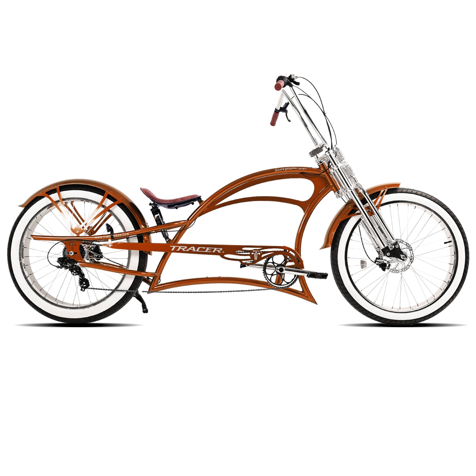 Scorpion GTS 7 Speed Stretch Chopper Cruiser Bike Midnight Blue