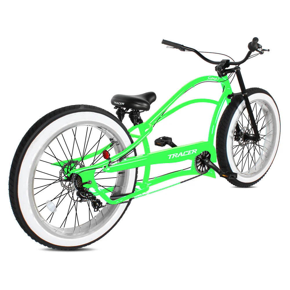 Tracer Bikes | Tracer Siena 26" Chopper Stretch Cruiser Bike, 1-Speed/7-Speed, Various Colors | Chico USA, Inc.