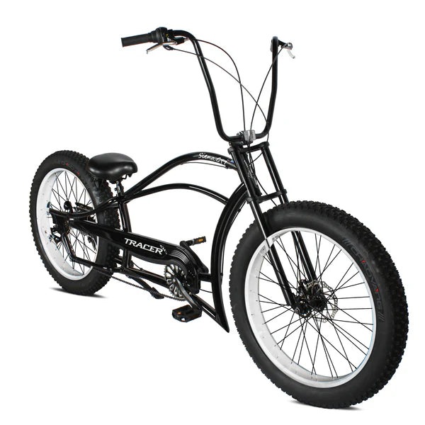 Tracer Bikes | Tracer Siena GT 26'' Chopper Stretch Cruiser Fat Tire Bike with Hi-Rise Handlebars, 1 Speed/7 Speed, Multiple Colors | Chico USA, Inc.