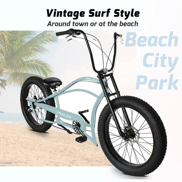 Tracer Bikes | Tracer Siena GT 26'' Chopper Stretch Cruiser Fat Tire Bike with Hi-Rise Handlebars, 1 Speed/7 Speed, Multiple Colors | Chico USA, Inc.